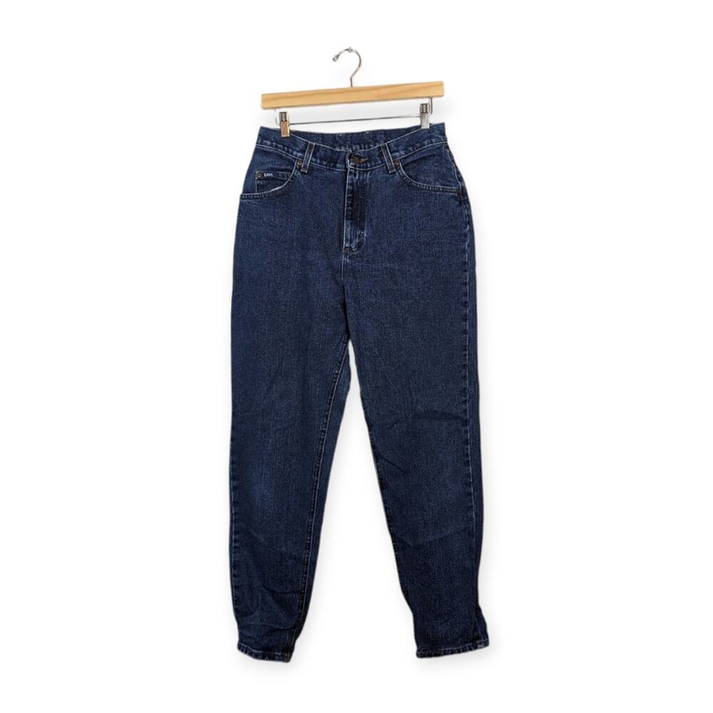 Vintage Lee High Waisted Straight Leg Blue Jeans